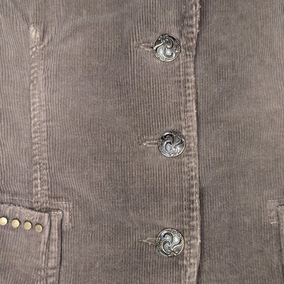 Vintage Guess Jeans * Womens Brown Studded Corduroy Jacket * Sz M - Picture 8 of 11